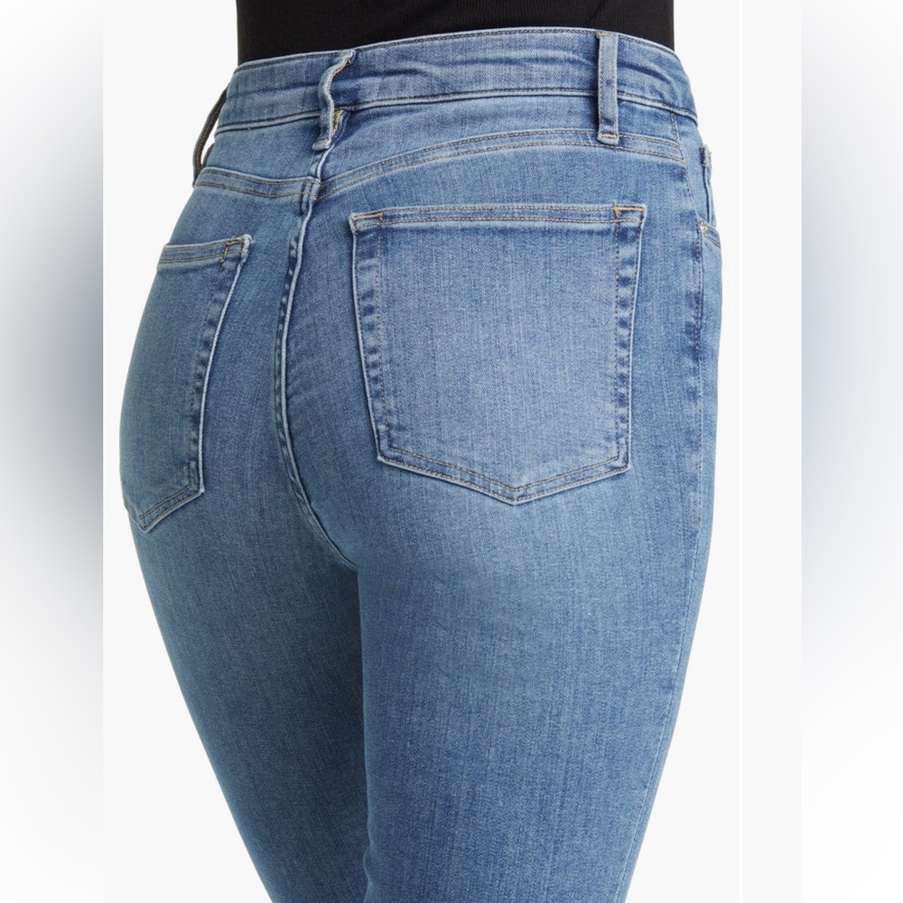 FRAME Le Mini Boot High Rise Lucerne Light Wash Denim Jeans Stretch Size 32 - Picture 3 of 11